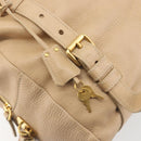 PRADA Tote Bag Vittero Dino Leather Beige Gold Auth 194855A-18