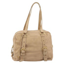 PRADA Tote Bag Vittero Dino Leather Beige Gold Auth 194855A-13