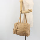 PRADA Tote Bag Vittero Dino Leather Beige Gold Auth 194855A-27