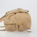 PRADA Tote Bag Vittero Dino Leather Beige Gold Auth 194855A-4