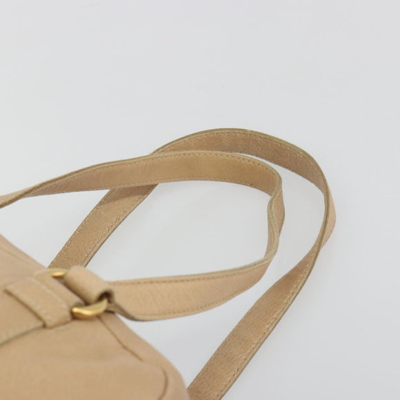 PRADA Tote Bag Vittero Dino Leather Beige Gold Auth 194855A