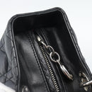 Christian Dior Lady Dior Canage Hand Bag Lamb Skin Black Silver Auth 194856V-15