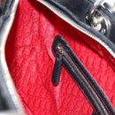 Christian Dior Lady Dior Canage Hand Bag Lamb Skin Black Silver Auth 194856V-20