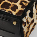 SAINT LAURENT Muse Toe Leopard Pattern Bag Harako Leather Brown Auth 194857V-12