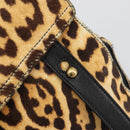 SAINT LAURENT Muse Toe Leopard Pattern Bag Harako Leather Brown Auth 194857V-14
