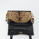 SAINT LAURENT Muse Toe Leopard Pattern Bag Harako Leather Brown Auth 194857V-16