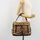 SAINT LAURENT Muse Toe Leopard Pattern Bag Harako Leather Brown Auth 194857V-25
