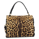 SAINT LAURENT Muse Toe Leopard Pattern Bag Harako Leather Brown Auth 194857V-3