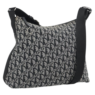 Christian Dior Trotter Canvas Shoulder Bag Gray Silver Auth 194858A