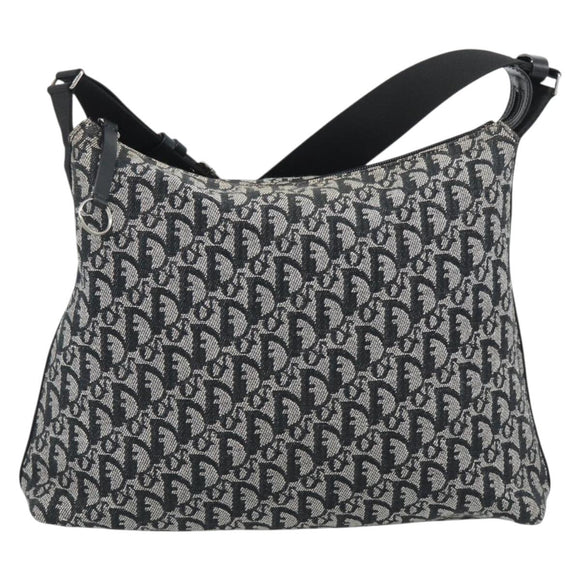 Christian Dior Trotter Canvas Shoulder Bag Gray Silver Auth 194858A