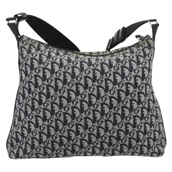 Christian Dior Trotter Canvas Shoulder Bag Gray Silver Auth 194858A