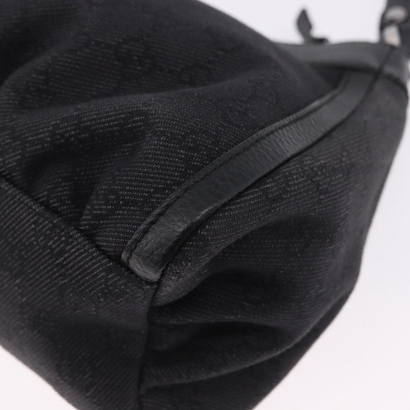 GUCCI GG Canvas Abbey Shoulder Bag Black Silver 265692 Auth 194859V