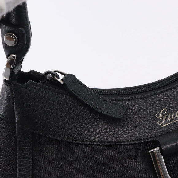 GUCCI GG Canvas Abbey Shoulder Bag Black Silver 265692 Auth 194859V