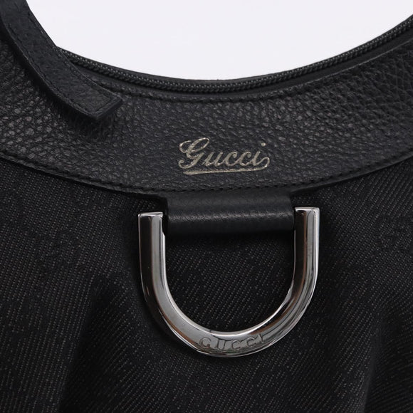 GUCCI GG Canvas Abbey Shoulder Bag Black Silver 265692 Auth 194859V