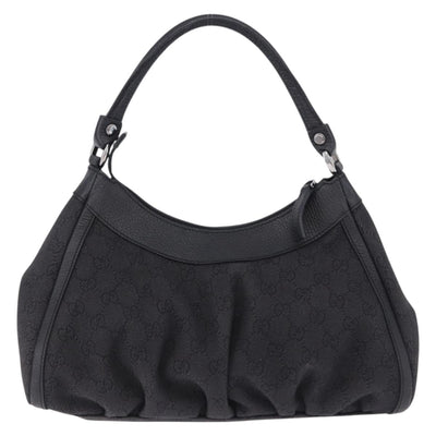 GUCCI GG Canvas Abbey Shoulder Bag Black Silver 265692 Auth 194859V - 0