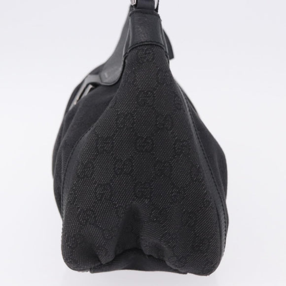 GUCCI GG Canvas Abbey Shoulder Bag Black Silver 265692 Auth 194859V