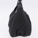 GUCCI GG Canvas Abbey Shoulder Bag Black Silver 265692 Auth 194859V-4