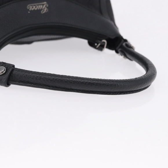 GUCCI GG Canvas Abbey Shoulder Bag Black Silver 265692 Auth 194859V