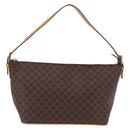CELINE Macadam Canvas Hand Bag PVC Leather Brown Gold Auth 194864V-13