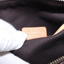 CELINE Macadam Canvas Hand Bag PVC Leather Brown Gold Auth 194864V-11