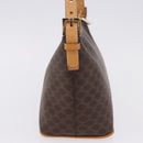 CELINE Macadam Canvas Hand Bag PVC Leather Brown Gold Auth 194864V-3