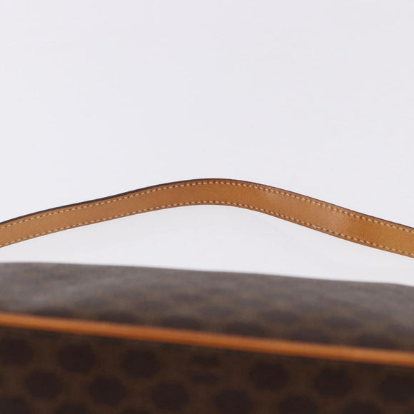 CELINE Macadam Canvas Hand Bag PVC Leather Brown Gold Auth 194864V
