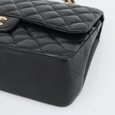CHANEL Matelasse 30 Chain Shoulder Bag Lamb Skin Gold Black CC Auth 194866SM-9