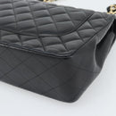 CHANEL Matelasse 30 Chain Shoulder Bag Lamb Skin Gold Black CC Auth 194866SM-15