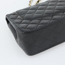 CHANEL Matelasse 30 Chain Shoulder Bag Lamb Skin Gold Black CC Auth 194866SM-16