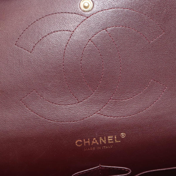 CHANEL Matelasse 30 Chain Shoulder Bag Lamb Skin Gold Black CC Auth 194866SM