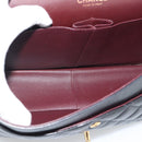 CHANEL Matelasse 30 Chain Shoulder Bag Lamb Skin Gold Black CC Auth 194866SM-11