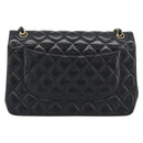 CHANEL Matelasse 30 Chain Shoulder Bag Lamb Skin Gold Black CC Auth 194866SM-2