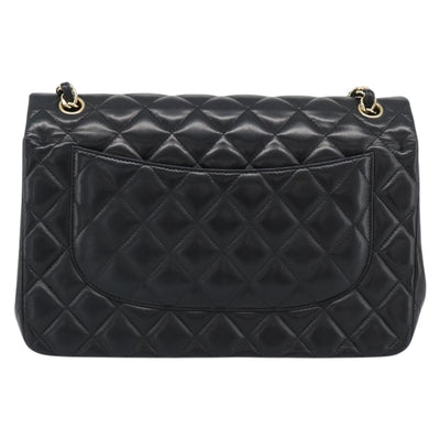 CHANEL Matelasse 30 Chain Shoulder Bag Lamb Skin Gold Black CC Auth 194866SM - 0
