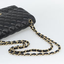 CHANEL Matelasse 30 Chain Shoulder Bag Lamb Skin Gold Black CC Auth 194866SM-7