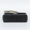 CHANEL Matelasse 30 Chain Shoulder Bag Lamb Skin Gold Black CC Auth 194866SM-5