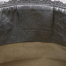 BOTTEGA VENETA INTRECCIATO Chain Shoulder Bag Leather Silver Auth 194867V-17