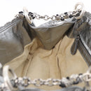 BOTTEGA VENETA INTRECCIATO Chain Shoulder Bag Leather Silver Auth 194867V-19
