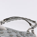 BOTTEGA VENETA INTRECCIATO Chain Shoulder Bag Leather Silver Auth 194867V-8