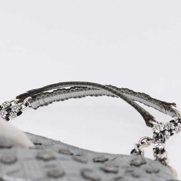 BOTTEGA VENETA INTRECCIATO Chain Shoulder Bag Leather Silver Auth 194867V