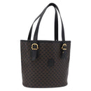 CELINE Macadam Canvas Tote Bag PVC Leather Black Gold Auth 194870V-1