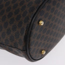 CELINE Macadam Canvas Tote Bag PVC Leather Black Gold Auth 194870V-9
