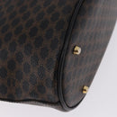 CELINE Macadam Canvas Tote Bag PVC Leather Black Gold Auth 194870V-15