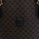 CELINE Macadam Canvas Tote Bag PVC Leather Black Gold Auth 194870V-17
