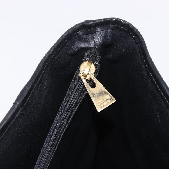 CELINE Macadam Canvas Tote Bag PVC Leather Black Gold Auth 194870V