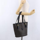 CELINE Macadam Canvas Tote Bag PVC Leather Black Gold Auth 194870V-26