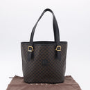 CELINE Macadam Canvas Tote Bag PVC Leather Black Gold Auth 194870V-12