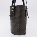 CELINE Macadam Canvas Tote Bag PVC Leather Black Gold Auth 194870V-3