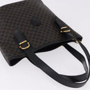 CELINE Macadam Canvas Tote Bag PVC Leather Black Gold Auth 194870V-6