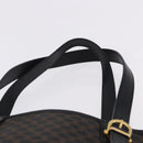 CELINE Macadam Canvas Tote Bag PVC Leather Black Gold Auth 194870V-8