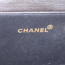 CHANEL Matelasse Double Face Hand Bag Lamb Skin Black Gold CC Auth 194872SAM-24